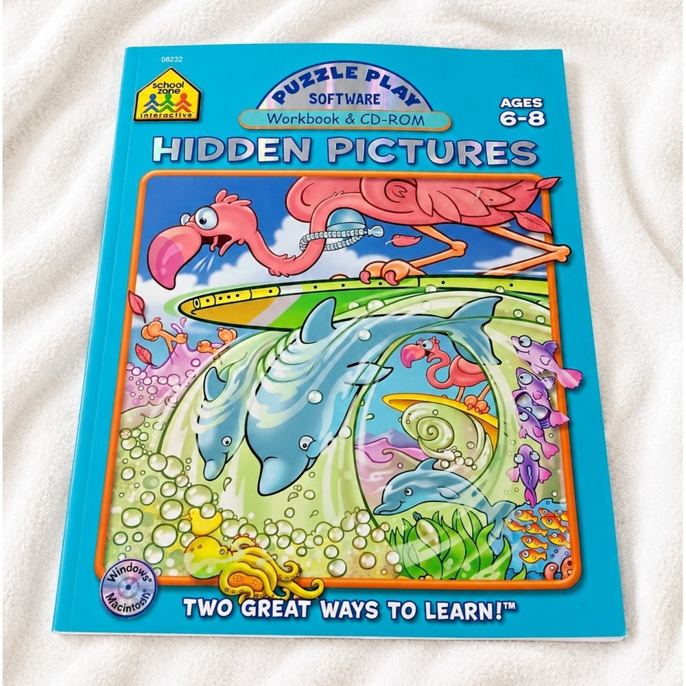 VTG Hidden Pictures Book Puzzle Play Workbook & CD-ROM Ages 6-8 Retro Learning
